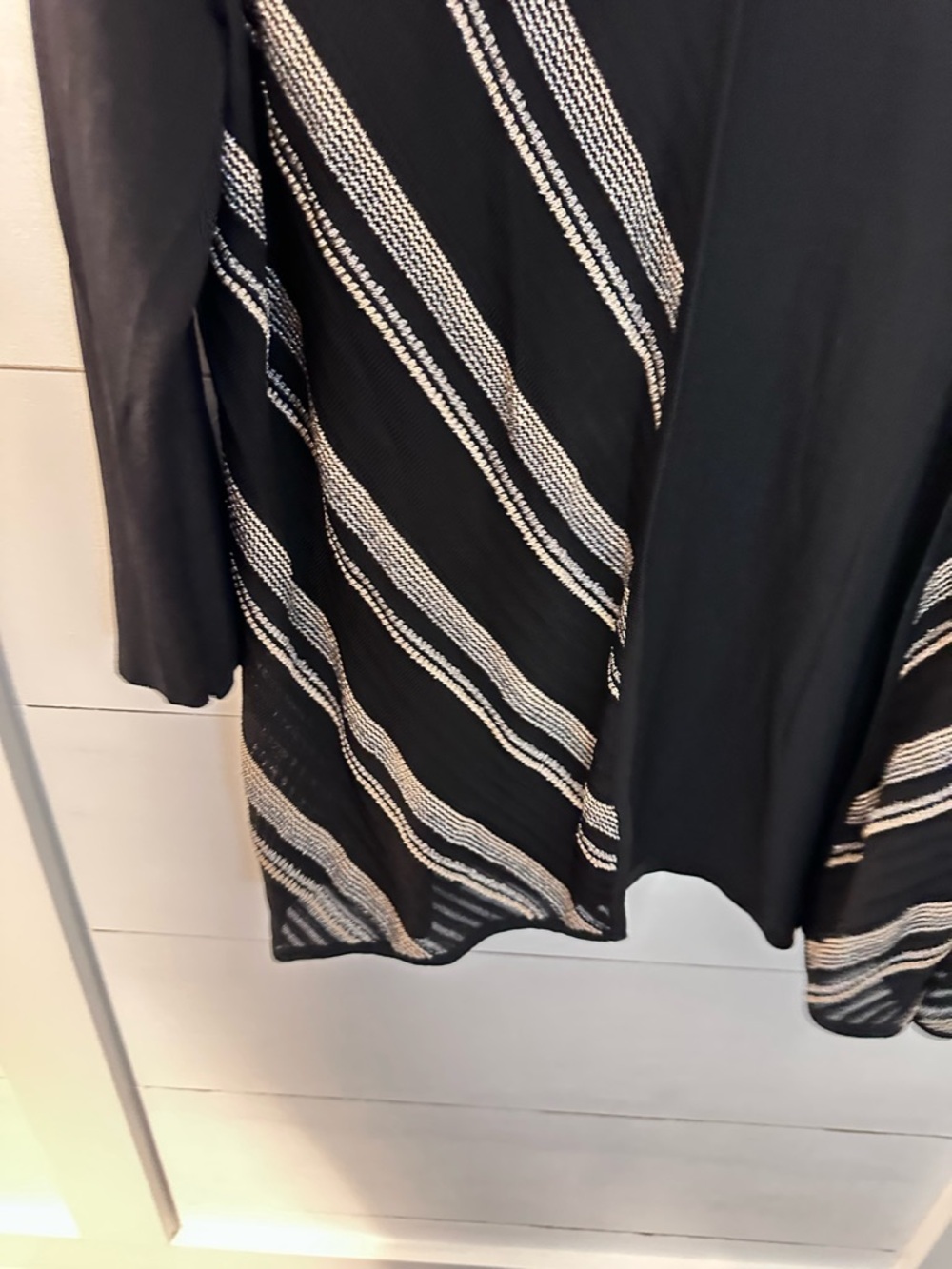 COLDWATER CREEK XL Black Gold open stretch comfort coastal effortless cardigan - Picture 9 of 12